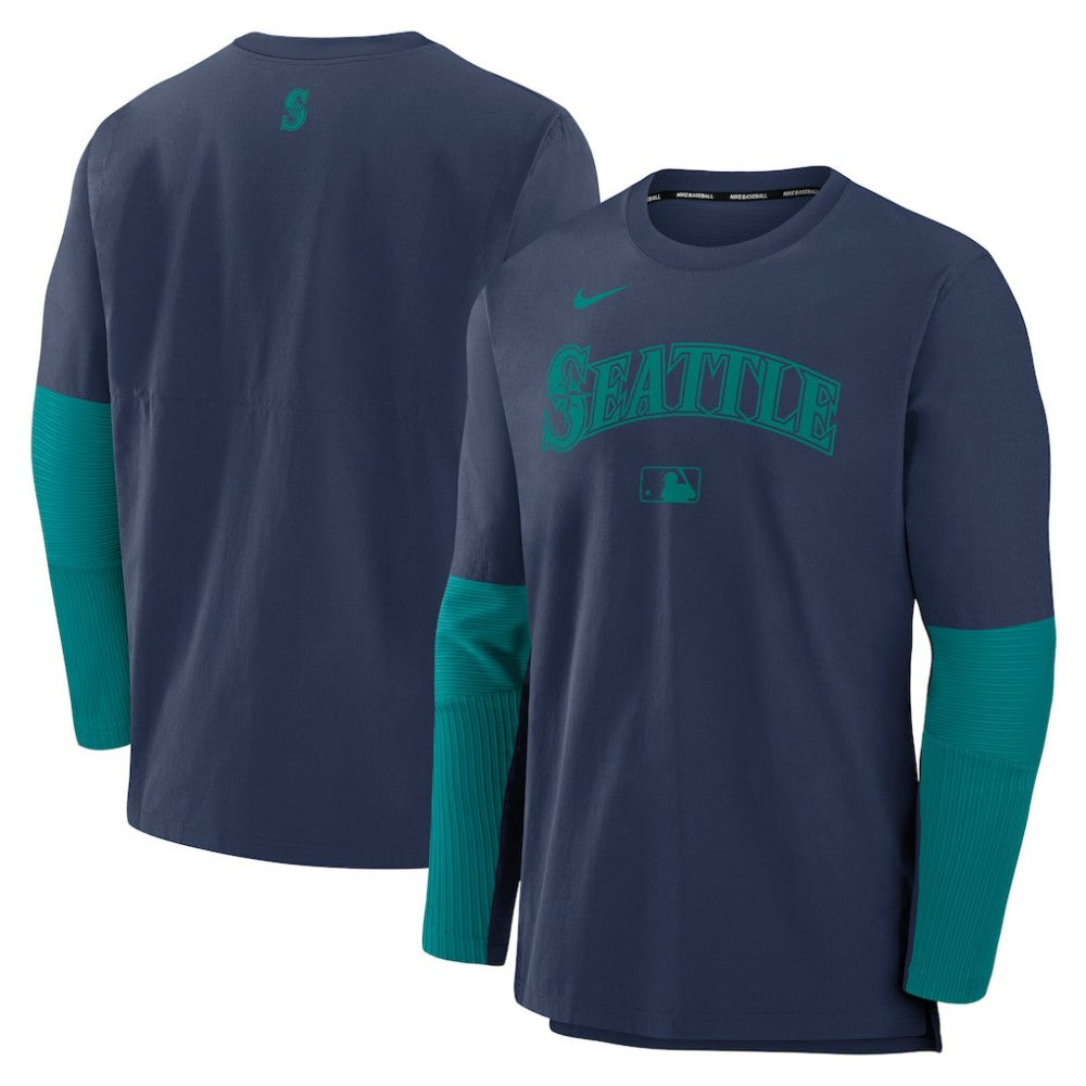 Seattle Mariners Authentic Collection Player Dri-FIT Lightweight Pullover  Navy/Teal | Nike