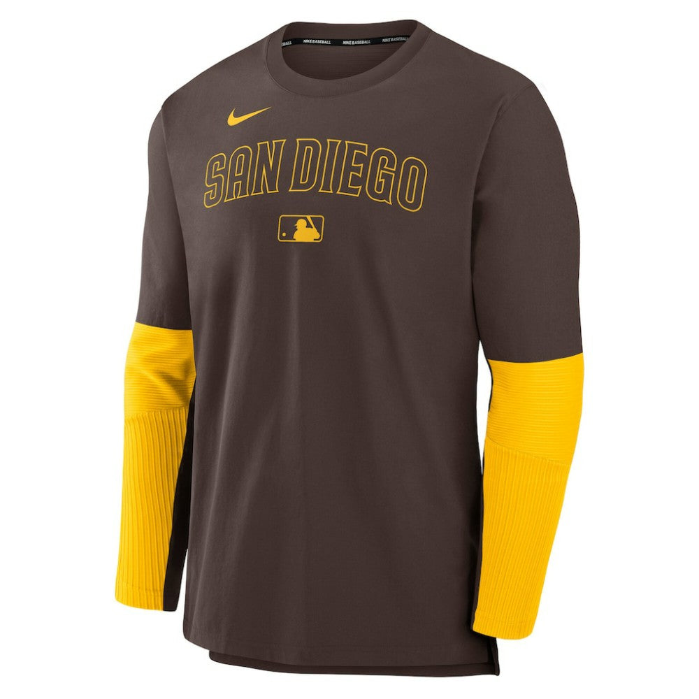 San Diego Padres Authentic Collection Player Dri-FIT Lightweight Pullover  Brown/Gold | Nike