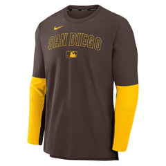 San Diego Padres Authentic Collection Player Dri-FIT Lightweight Pullover  Brown/Gold | Nike