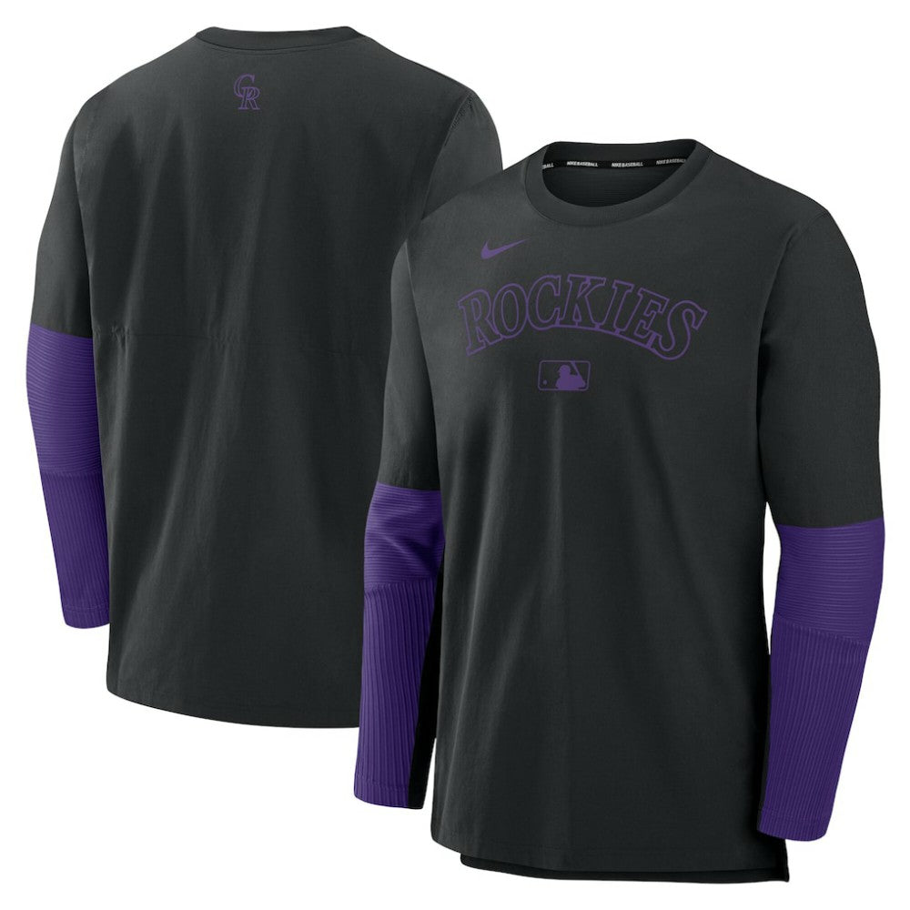 Colorado Rockies Authentic Collection Player Dri-FIT Lightweight Pullover  Black/Purple | Nike