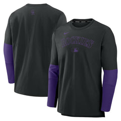 Colorado Rockies Authentic Collection Player Dri-FIT Lightweight Pullover  Black/Purple | Nike