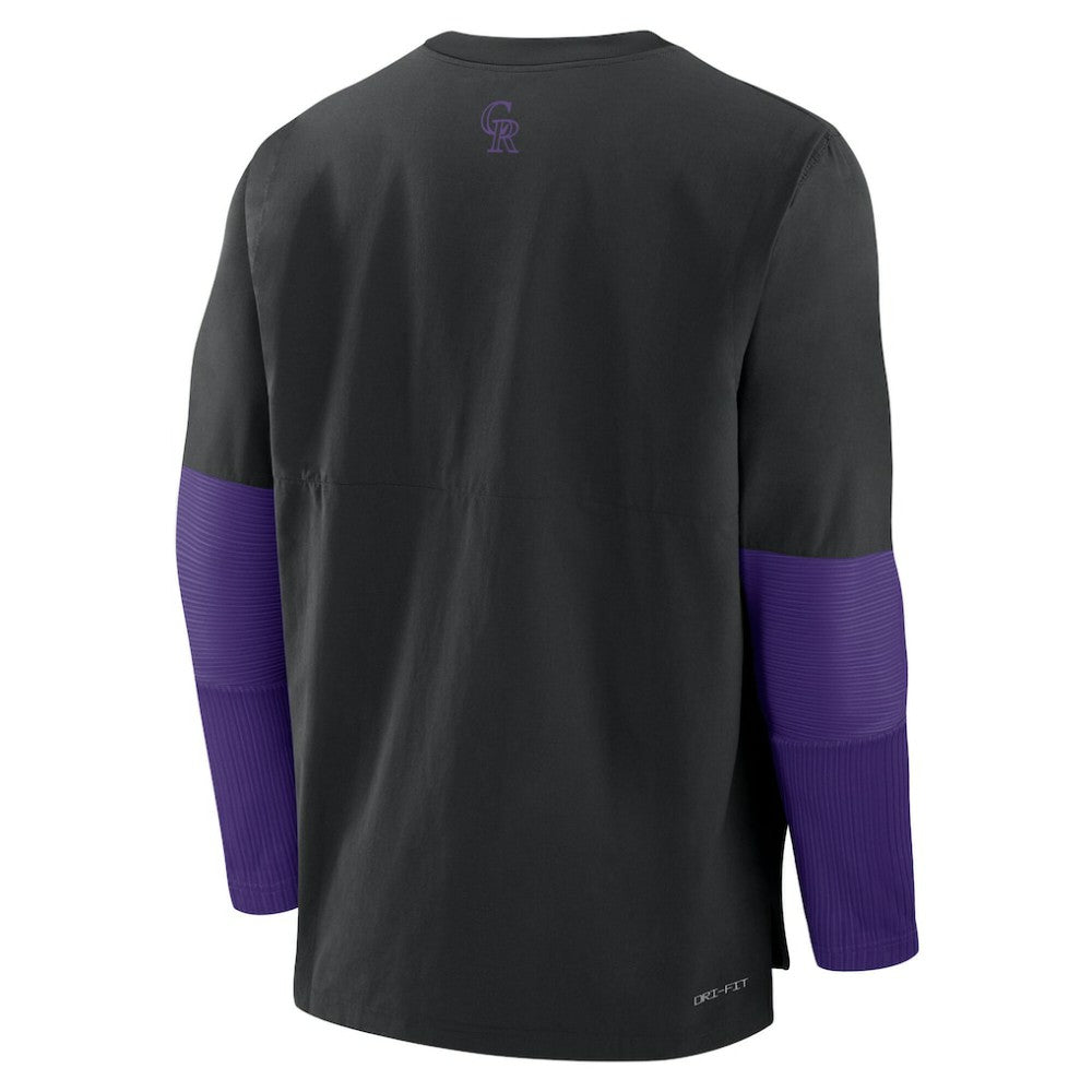 Colorado Rockies Authentic Collection Player Dri-FIT Lightweight Pullover  Black/Purple | Nike