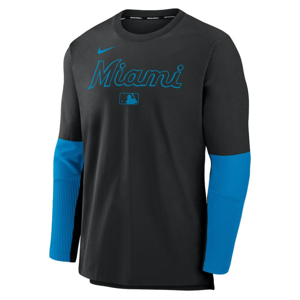 Miami Marlins Authentic Collection Player Dri-FIT Lightweight Pullover  Black | Nike