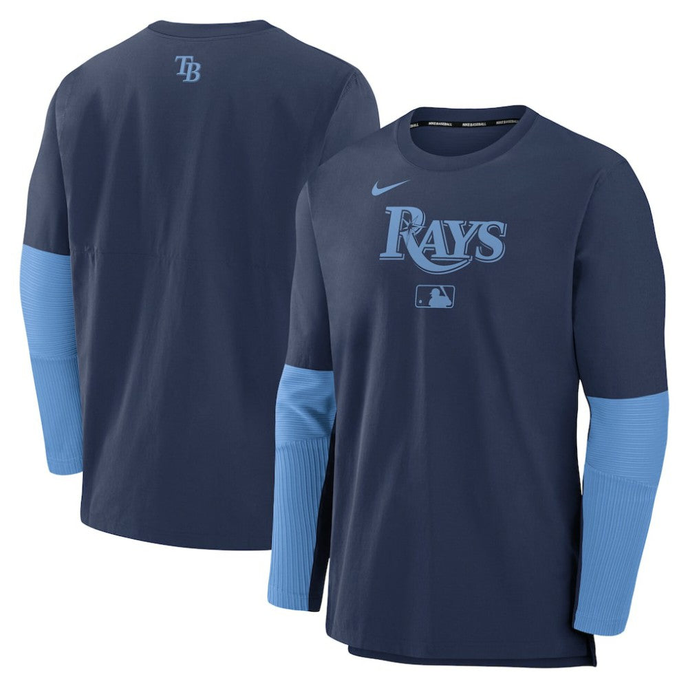 Tampa Bay Rays Authentic Collection Player Dri-FIT Lightweight Pullover  Navy/Light Blue | Nike