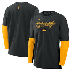Pittsburgh Pirates Authentic Collection Player Dri-FIT Lightweight Pullover  Black/Gold | Nike
