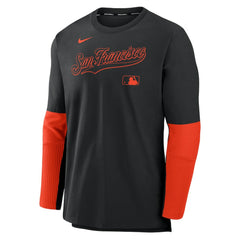 San Francisco Giants Authentic Collection Player Dri-FIT Lightweight Pullover  Black/Orange | Nike