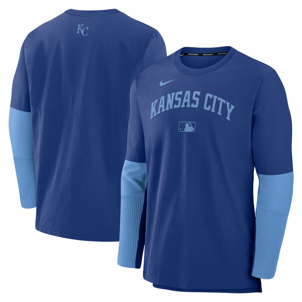 Kansas City Royals Authentic Collection Player Dri-FIT Lightweight Pullover  Royal/Light Blue | Nike