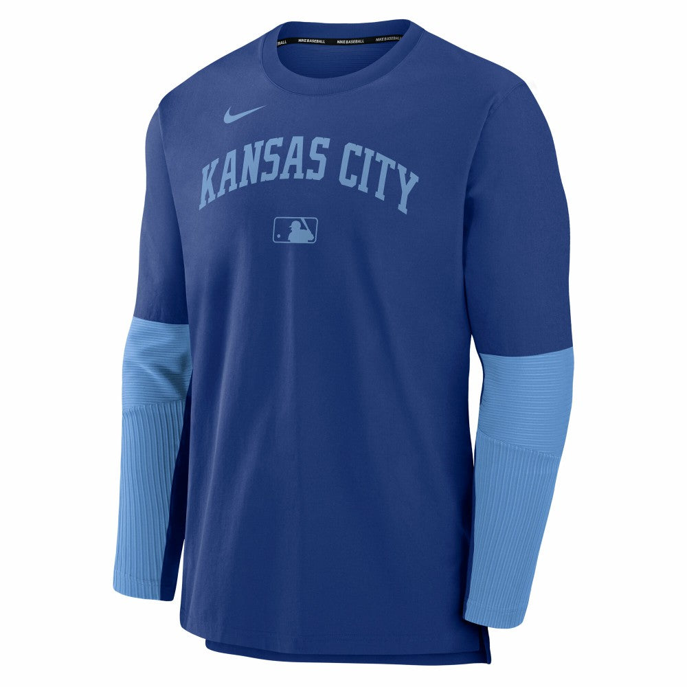 Kansas City Royals Authentic Collection Player Dri-FIT Lightweight Pullover  Royal/Light Blue | Nike