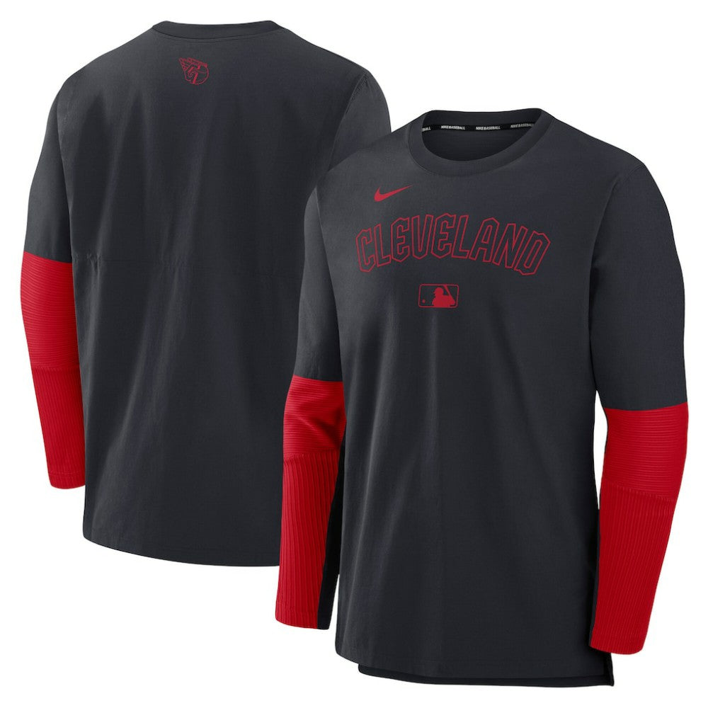 Cleveland Guardians Authentic Collection Player Dri-FIT Lightweight Pullover  Navy/Red | Nike
