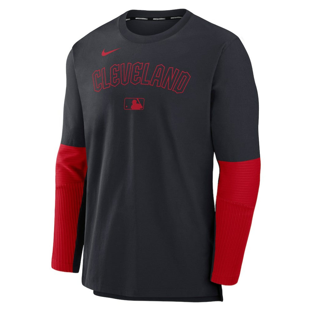 Cleveland Guardians Authentic Collection Player Dri-FIT Lightweight Pullover  Navy/Red | Nike
