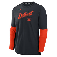 Detroit Tigers Authentic Collection Player Dri-FIT Lightweight Pullover  Navy/Orange | Nike
