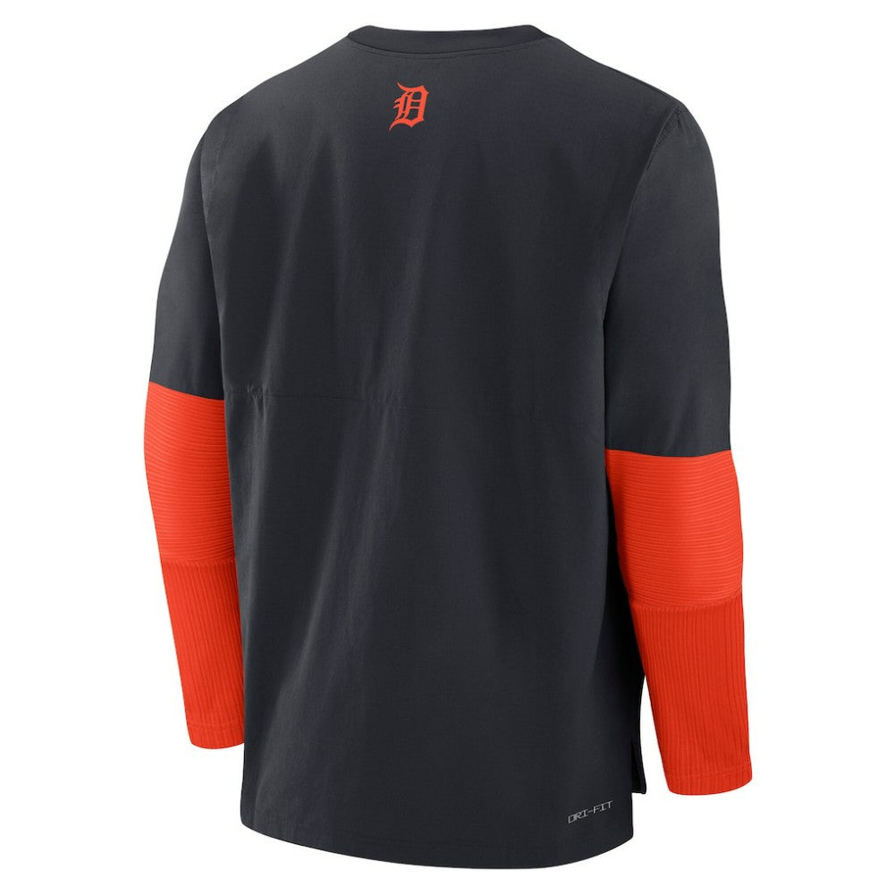 Detroit Tigers Authentic Collection Player Dri-FIT Lightweight Pullover  Navy/Orange | Nike