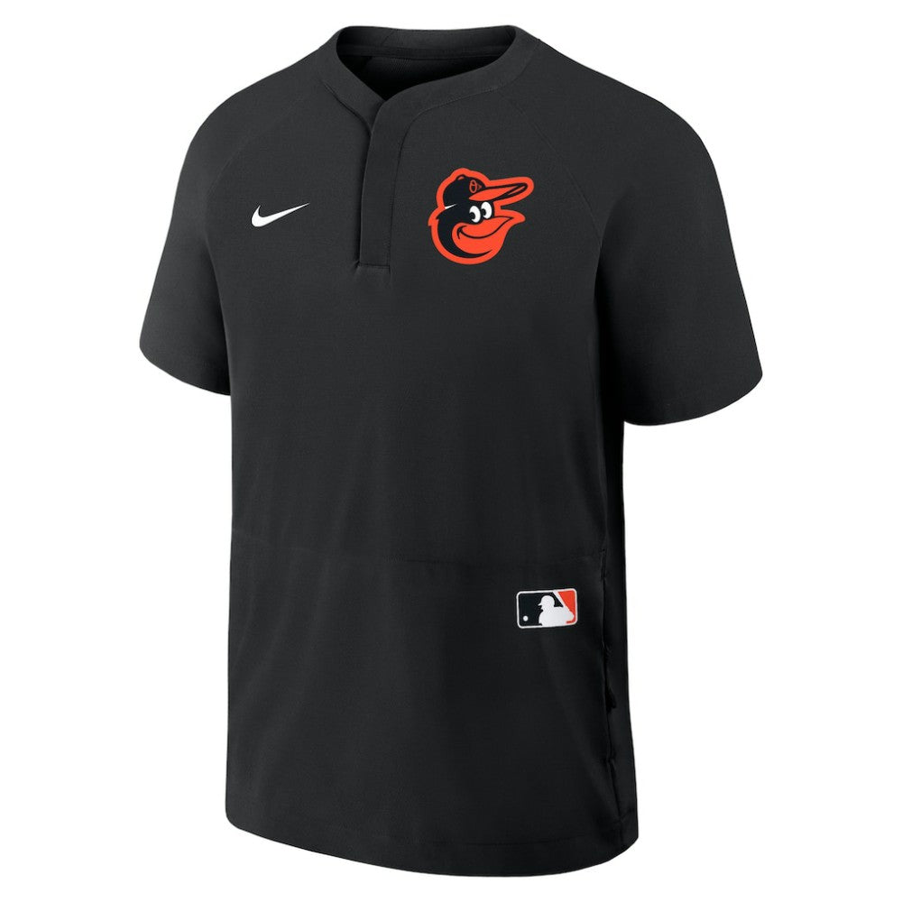 Baltimore Orioles Authentic Collection Raglan Short Sleeve Windshirt Black | Nike