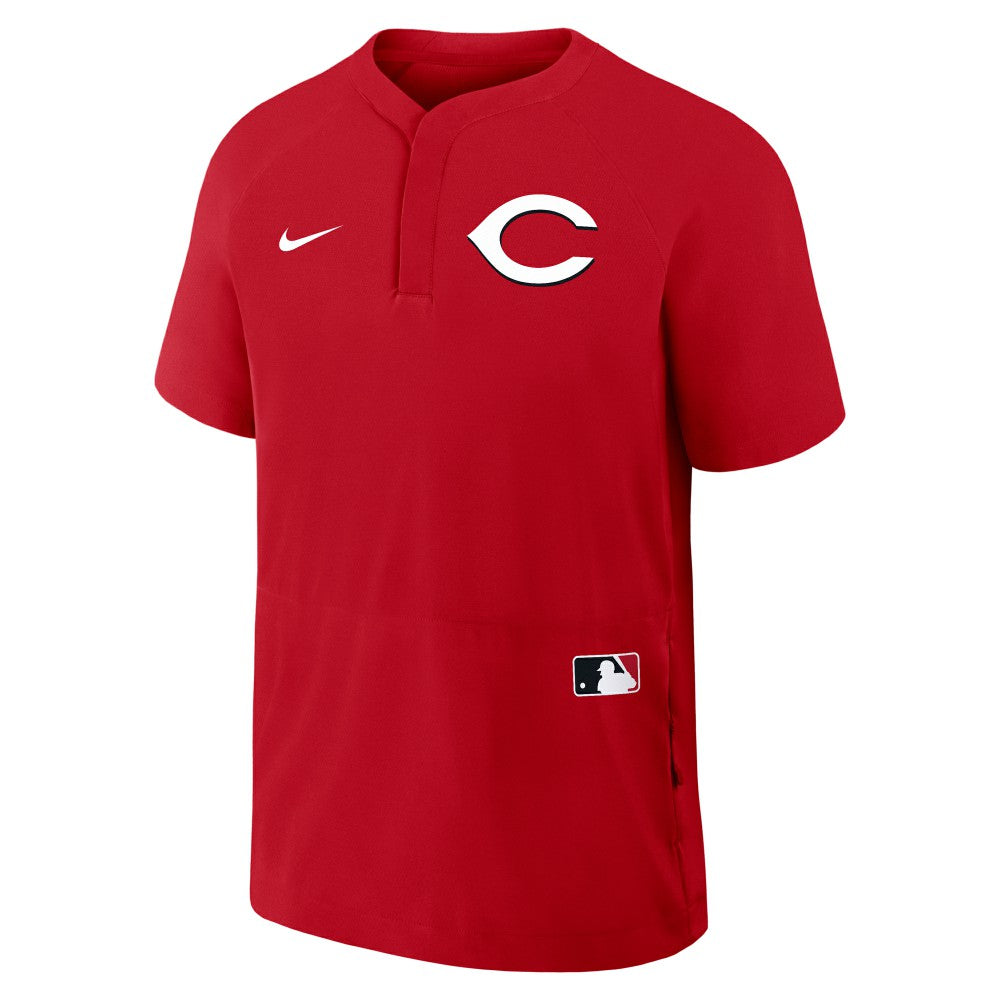 Cincinnati Reds Authentic Collection Raglan Short Sleeve Windshirt Red | Nike