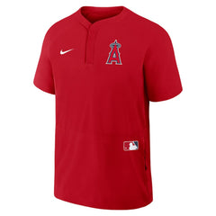 Los Angeles Angels Authentic Collection Raglan Short Sleeve Windshirt Red | Nike