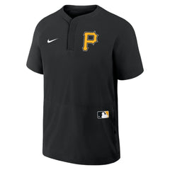 Pittsburgh Pirates Authentic Collection Raglan Short Sleeve Windshirt Black | Nike