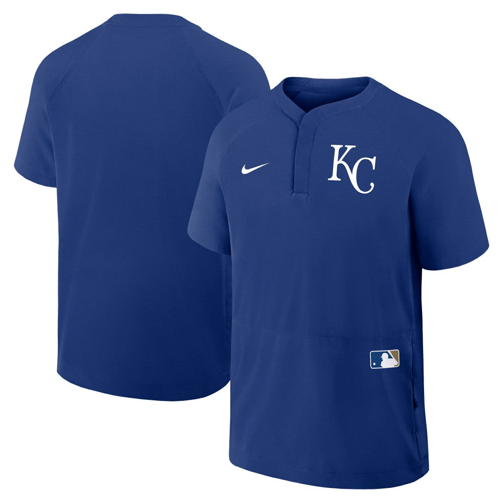 Kansas City Royals Authentic Collection Raglan Short Sleeve Windshirt Royal | Nike
