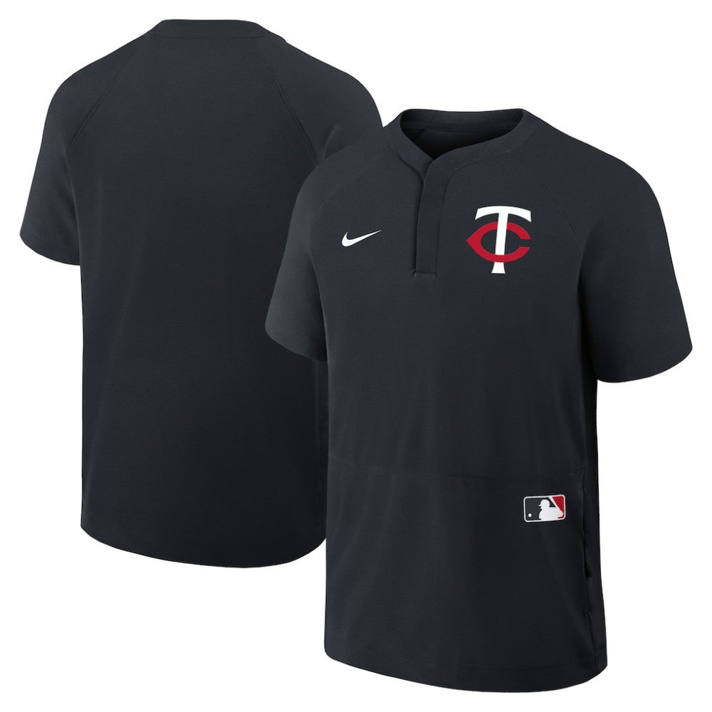 Minnesota Twins Authentic Collection Raglan Short Sleeve Windshirt Navy | Nike
