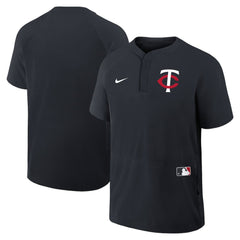 Minnesota Twins Authentic Collection Raglan Short Sleeve Windshirt Navy | Nike