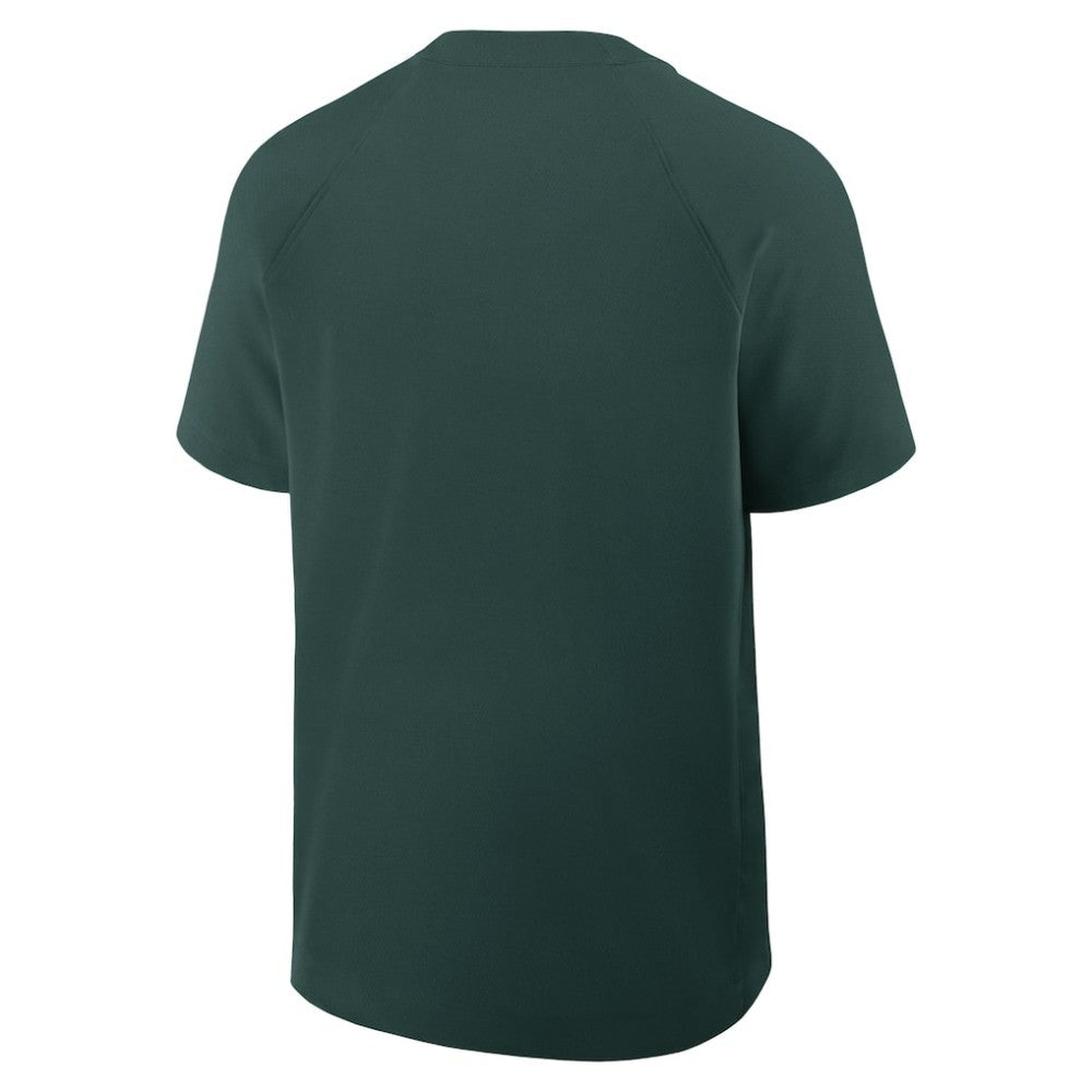 Athletics Authentic Collection Raglan Short Sleeve Windshirt Green | Nike