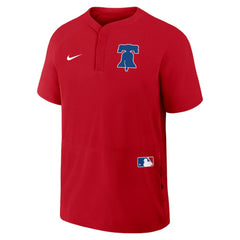 Philadelphia Phillies Authentic Collection Raglan Short Sleeve Windshirt Red | Nike