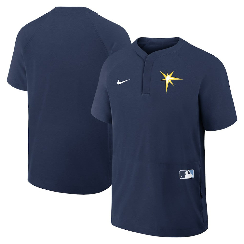 Tampa Bay Rays Authentic Collection Raglan Short Sleeve Windshirt Navy | Nike