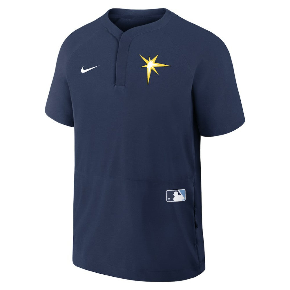 Tampa Bay Rays Authentic Collection Raglan Short Sleeve Windshirt Navy | Nike