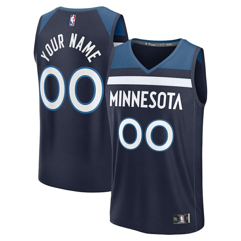 Minnesota Timberwolves Fastbreak Custom Jersey - Icon Edition - Navy