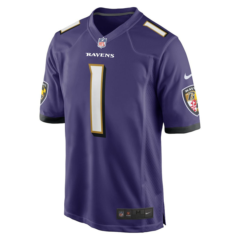 Number 1 Groom Baltimore Ravens Game Jersey - Purple
