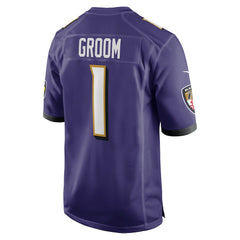 Number 1 Groom Baltimore Ravens Game Jersey - Purple