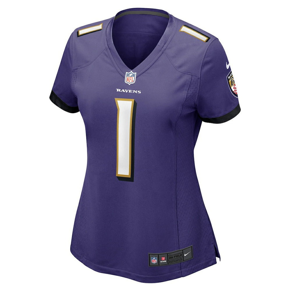 Number 1 Bride Baltimore Ravens Women's Game Jersey - Purple