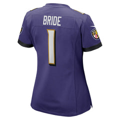 Number 1 Bride Baltimore Ravens Women's Game Jersey - Purple