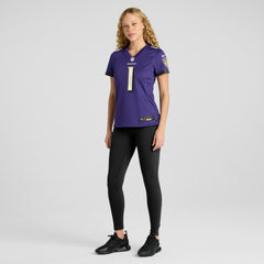Number 1 Bride Baltimore Ravens Women's Game Jersey - Purple