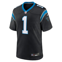 Number 1 Groom Carolina Panthers Game Jersey - Black