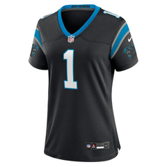 Number 1 Bride Carolina Panthers Women's Game Jersey - Black