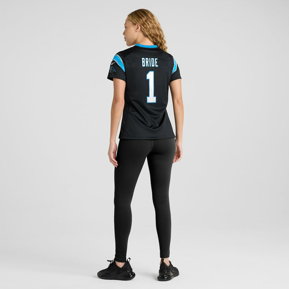 Number 1 Bride Carolina Panthers Women's Game Jersey - Black