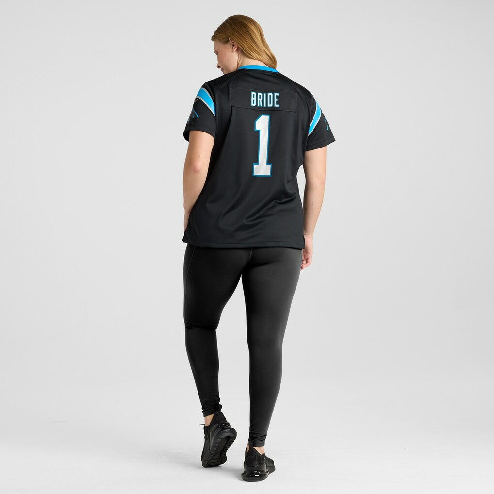 Number 1 Bride Carolina Panthers Women's Game Jersey - Black