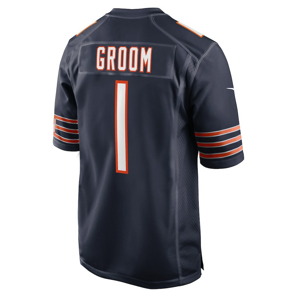 Number 1 Groom Chicago Bears Game Jersey - Navy
