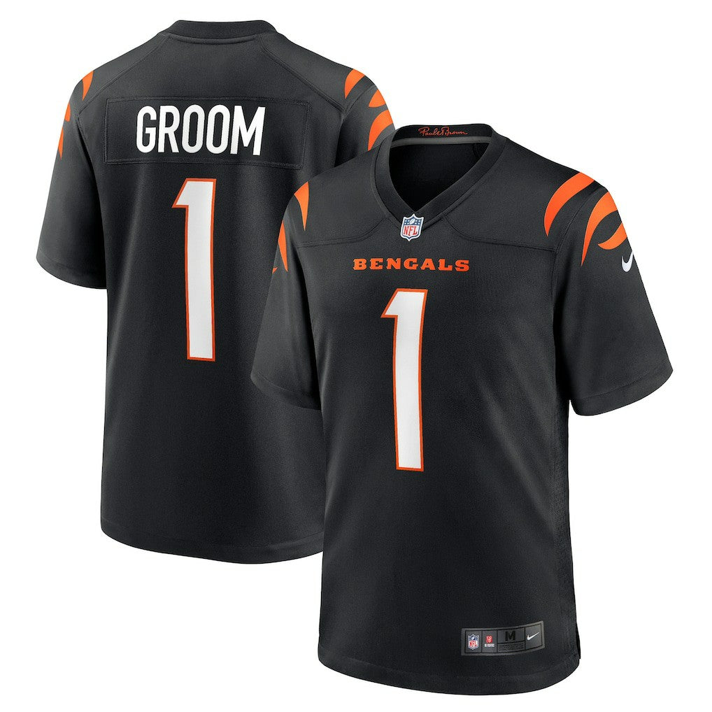 Number 1 Groom Cincinnati Bengals Game Jersey - Black
