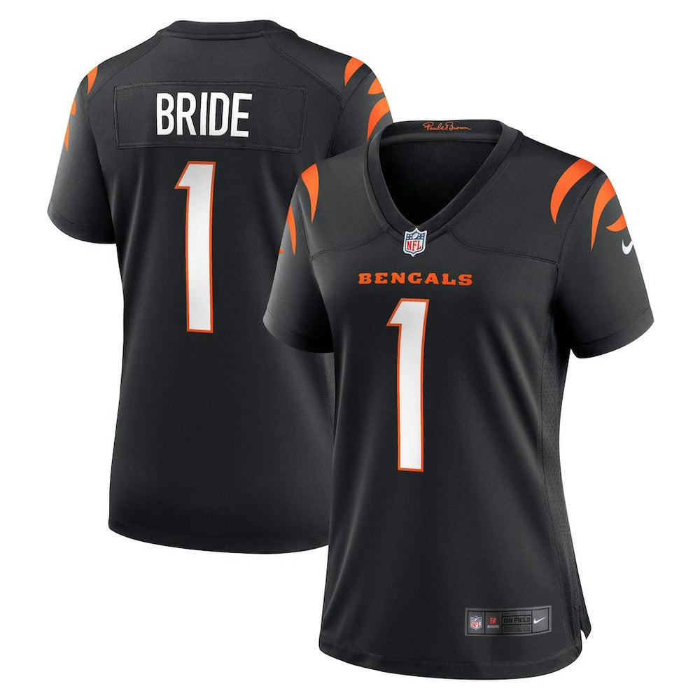 Number 1 Bride Cincinnati Bengals Women's Game Jersey - Black
