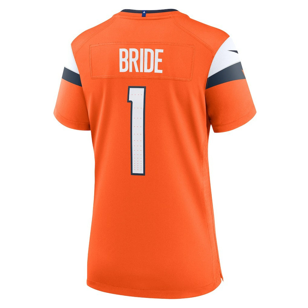 Number 1 Bride Denver Broncos Women's Game Jersey - Orange