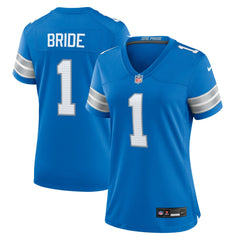 Number 1 Bride Detroit Lions Women's Game Jersey - Blue