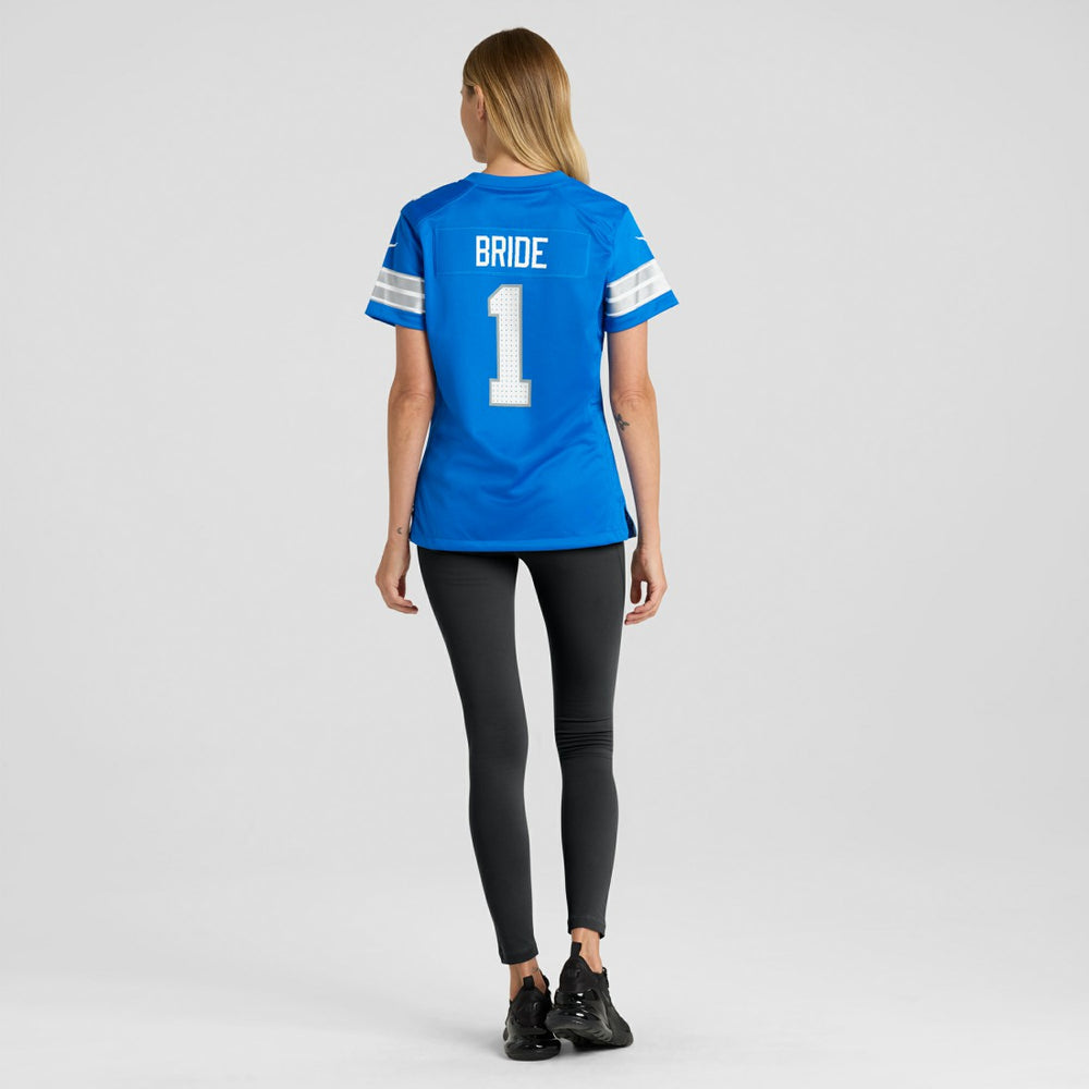 Number 1 Bride Detroit Lions Women's Game Jersey - Blue