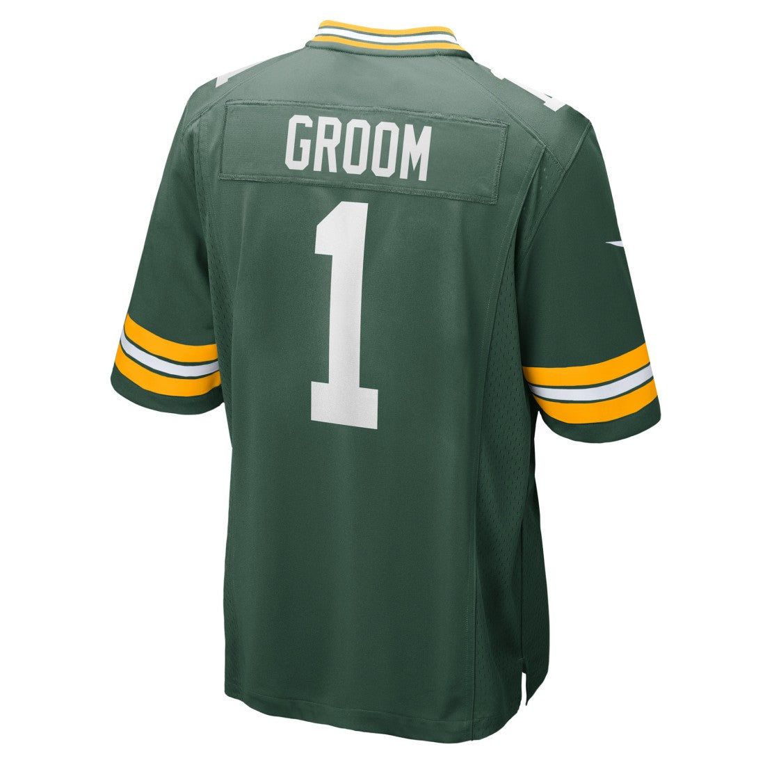 Number 1 Groom Green Bay Packers Game Jersey - Green
