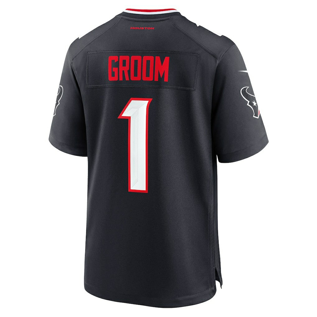 Number 1 Groom Houston Texans Game Jersey - Navy
