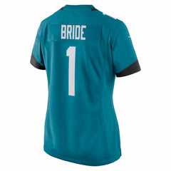 Number 1 Bride Jacksonville Jaguars Women's Game Jersey - Teal