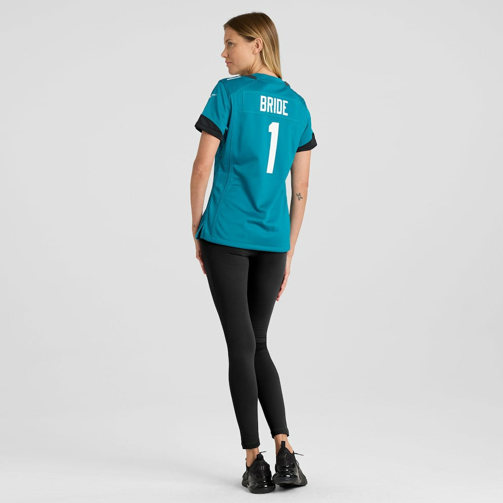 Number 1 Bride Jacksonville Jaguars Women's Game Jersey - Teal