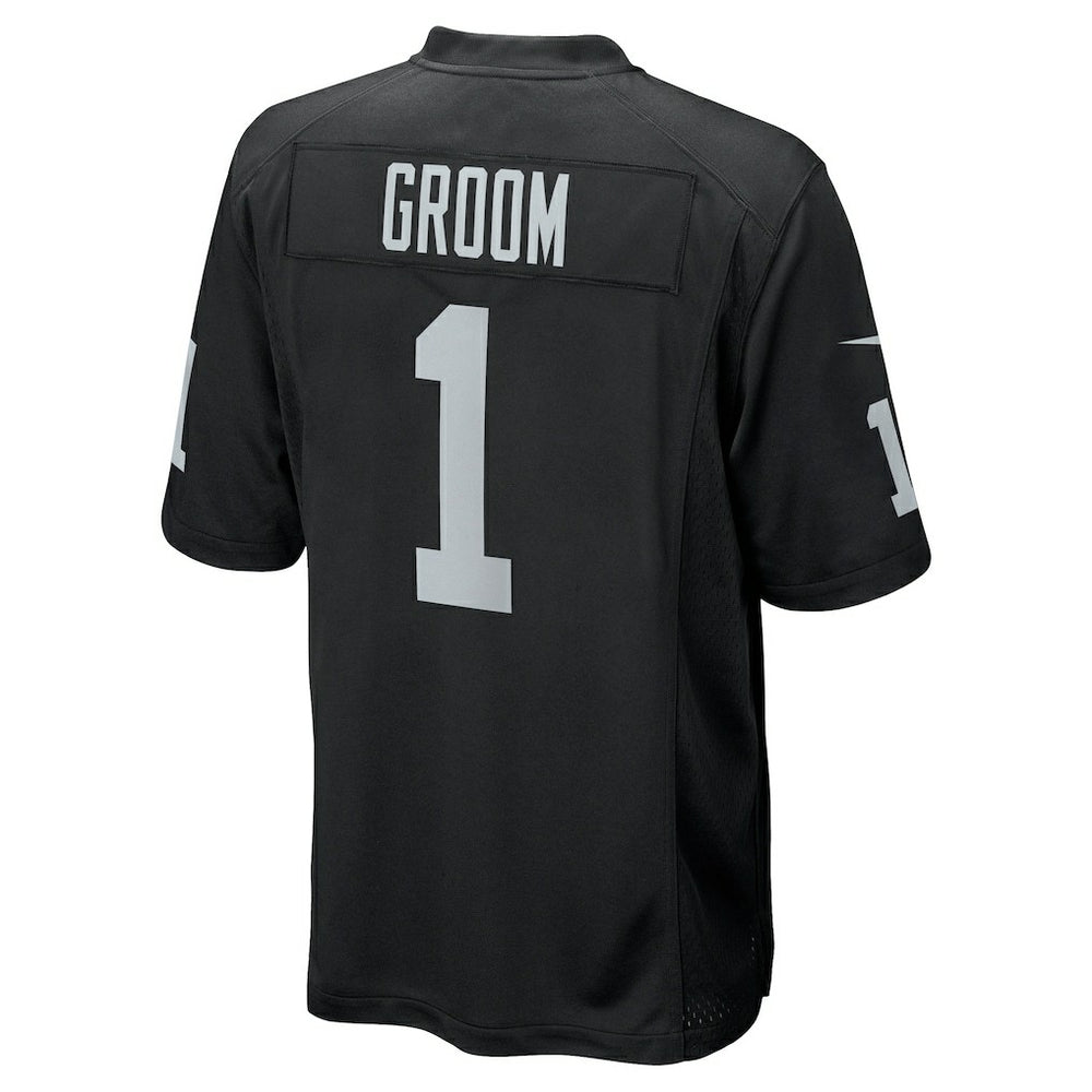 Number 1 Groom Las Vegas Raiders Game Jersey - Black