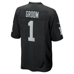 Number 1 Groom Las Vegas Raiders Game Jersey - Black