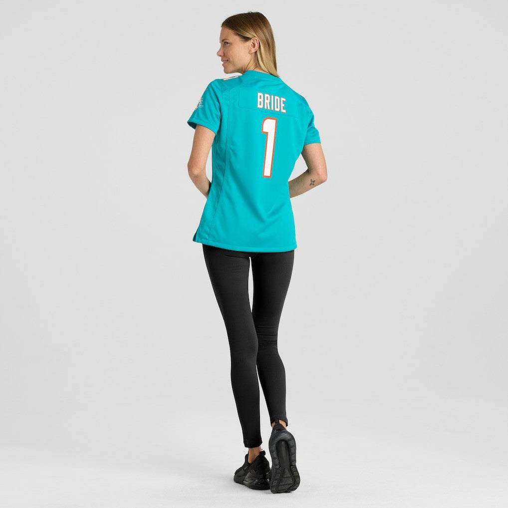Number 1 Bride Miami Dolphins Women's Game Jersey - Aqua